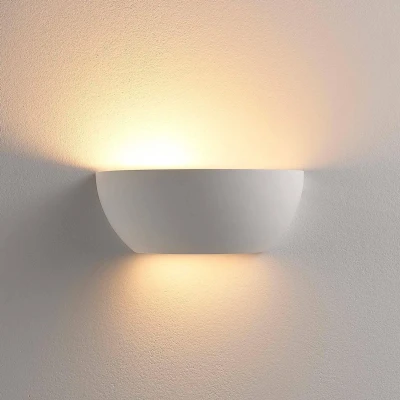 Afbeelding van Lindby wandlamp 1licht gips H: 9.5 cm E14 wit