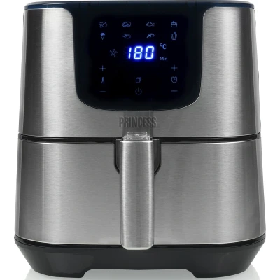 Afbeelding van Princess Digitale airfryer Deluxe XXL 182060 Heteluchtfriteuse 5.5 liter 8 voorgeprogrammeerde programma’s Inclusief mandje RVS