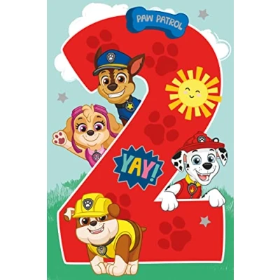 Afbeelding van verjaardagskaart voor de 2e verjaardag, Paw Patrol officiële kaart