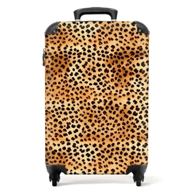 Afbeelding van NoBoringSuitcases.com® Rolkoffer, bagage voor dames en heren, cabinekoffers ruimbagage, Licht luipaardpatroon, Koffer