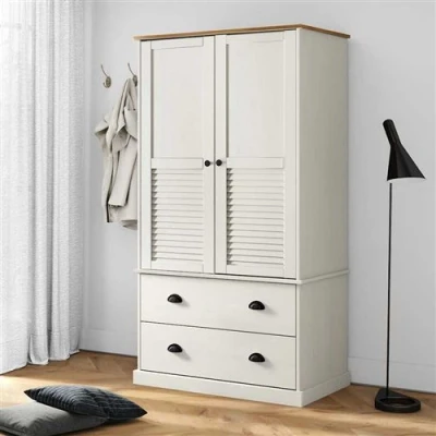 Image de vidaXL Garde robe VIGO blanc 90x55x170 cm bois massif de pin353164