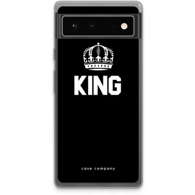Afbeelding van Case Company® hoesje geschikt voor Google Pixel 6 King zwart Soft Cover Telefoonhoesje Bescherming aan alle Kanten en Schermrand