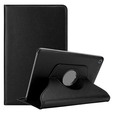 Afbeelding van Cadorabo Tablet Hoesje geschikt voor Huawei MediaPad M5 LITE 10 (10.1 inch) in OUDERLING ZWART Beschermhoes ZONDER auto Wake Up, met stand functie en elastische band sluiting Book Case Cover Etui
