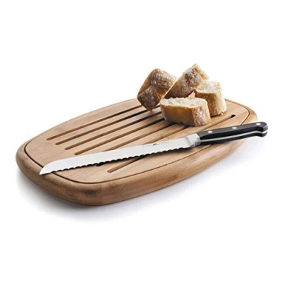 Afbeelding van Lacor 60491 broodsnijplank ovaal bamboe 40 x 27 3 cm