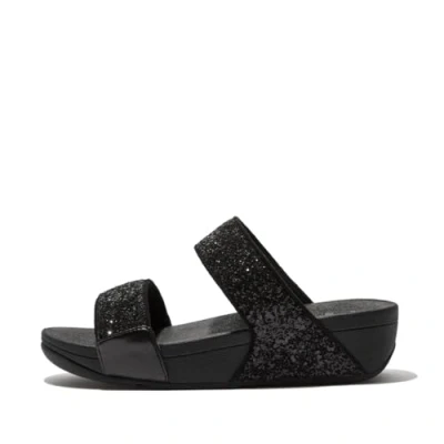 Afbeelding van Fitflop Lulu Damessandalen, Zwarte glitter.