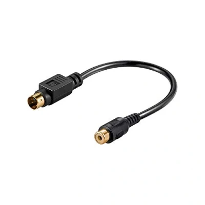 Afbeelding van S video naar composiet kabel Goobay 0.2 meter (DIN tulp, Verguld)