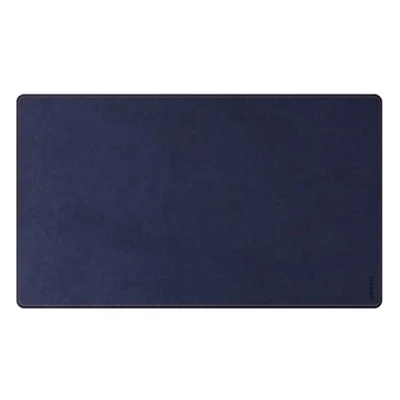 Afbeelding van RHODIA 194245C Bureauonderlegger, zacht, nachtblauw, maat S (60 x 35 cm), kunstleer, zadelstiksels, oranje, collectie Home Office Rhodiarama, kantoororganisatie en opslag, design