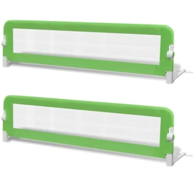 Image de vidaXL Barrière de lit sécurité pour tout petits 2pcs Vert 150x42cm276084