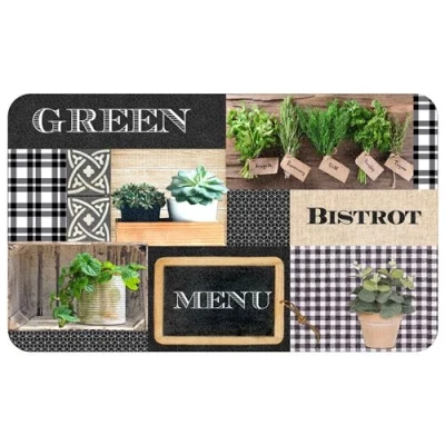 Image de Tapis en mousse rectangle 45 x 75 cm Green bistrot Douceur d&#039;Intérieur