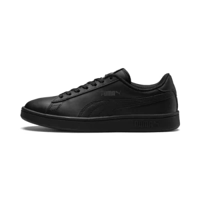 Afbeelding van Puma Smash Sneakers laag voor kinderen, Maat: 38, Black Leer/ synthetisch