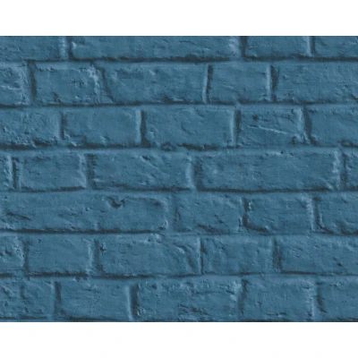 Afbeelding van STENEN BEHANG Industrieel blauw A.S. Création Metropolitan Stories 369123
