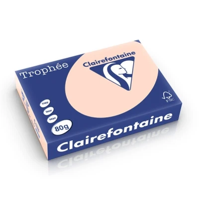 Image de Clairefontaine Trophée 107 micromètres saumon A4 (210 x 297 mm) 80 g/m² 500 feuille(s) zéro plastique papier teinté