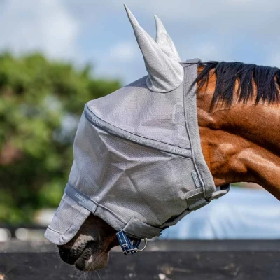 Afbeelding van Rambo Fly Mask Navy/Silver Pony