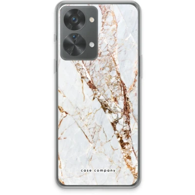 Afbeelding van Case Company® hoesje geschikt voor OnePlus Nord 2T Goud marmer Soft Cover Telefoonhoesje Bescherming aan alle Kanten en Schermrand