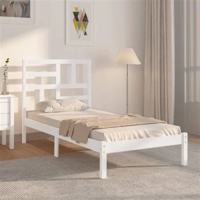 Afbeelding van vidaXL Bedframe massief hout wit 100x200 cm