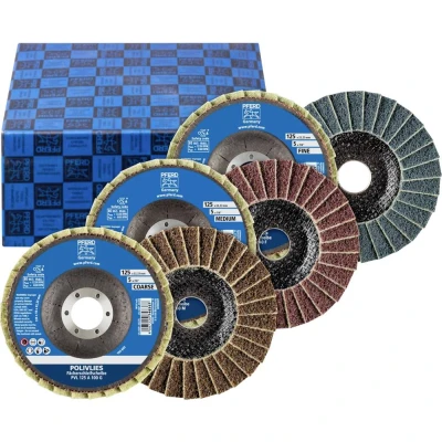 Afbeelding van PFERD 44698005 SET PVL 125 A Lamellenschijf Diameter mm Boordiameter 22.23 Aluminium, Legering op kobaltbasis, nikkelbasis, Brons, Titanium,