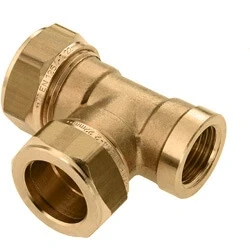 Afbeelding van BONFIX messing knelkoppeling T stuk 22 x 1/2 met