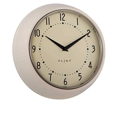 Afbeelding van PLINT A/S Retro wandklok Creme Quartz uurwerk