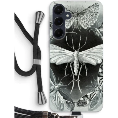 Afbeelding van Case Company® hoesje met Koord geschikt voor Samsung Galaxy A55 Haeckel Tineida Telefoonhoesje Zwart Bescherming aan alle Kanten en Over de Schermrand