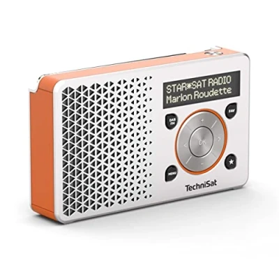 Afbeelding van TechniSat DigitRadio 1 draagbare radio Dab+ met accu (Dab, FM, luidspreker, hoofdtelefoonaansluiting, favorietengeheugen, LED display, klein, watt RMS), oranje/zilverkleurig