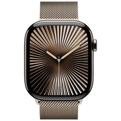 Afbeelding van Apple Watch S10 GPs + Cellular 46 Mm Titanium Natural Kast Milanese Loop Band M/l (mwyd3qf/a)