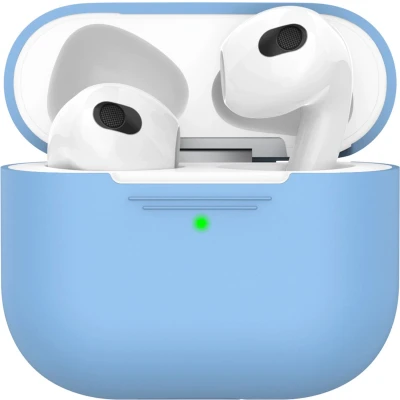 Afbeelding van KeyBudz Hoesje schokbestendig Geschikt voor AirPods 3 (2021) Elevate Series case lichtblauw