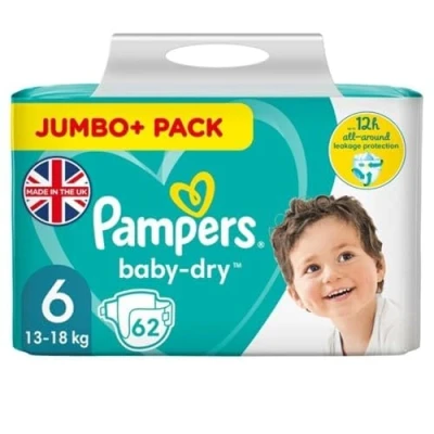 Afbeelding van Pampers Baby Dry Maat 6 Maandbox 124 luiers 13/18 KG