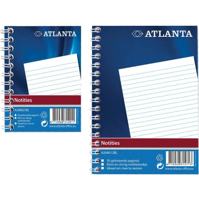 Afbeelding van Notitieboek Atlanta A7 lijn 100blz met zijspiraal