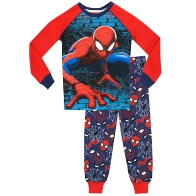 Afbeelding van Spiderman Goed passende pyjamaset Spider Man Jongen, Blauw