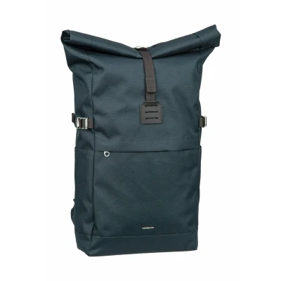 Afbeelding van Sandqvist Icon Rolltop Backpack M navy with black leather