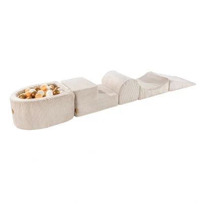 Afbeelding van Zachte Stijlvolle Speelset met Ballenbak in Ecru Ballenbakje België Wit Parel/Beige/Goud