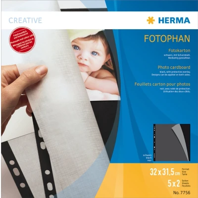 Afbeelding van Herma Fotokarton 230x297 mm zwart 20 vel