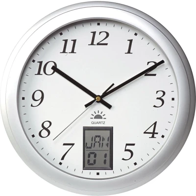 Afbeelding van Wandklok Unilux Instinct diameter30,5cm zilvergrijs/wit
