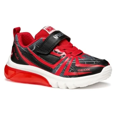 Afbeelding van Geox Light UP Spiderman Ciberdron BOY Sneakers laag voor kinderen, Maat: 37, Black/red Imitatieleer/ textiel