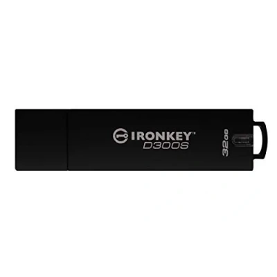 Afbeelding van IronKey D300S 128GB beveiligde USB stick wachtwoordbeveiliging zwart metaal NATO RESTRICTED gecertificeerd