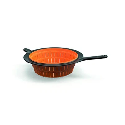 Afbeelding van Fiskars Zeef, Ø 26 cm, kunststof/siliconen, functionele vorm, zwart/oranje, 1027304