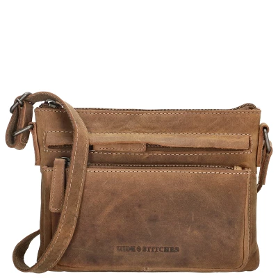 Afbeelding van Hide &amp; Stitches Idaho Celestial Schoudertas bruin Damestas