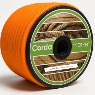 Afbeelding van Cordamarket 10 mm elastiek, uniseks, neonoranje, 25 m