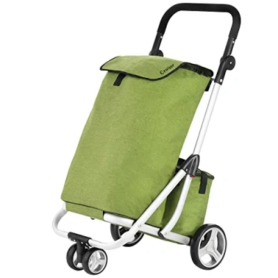 Afbeelding van ShoppingCruiser ‘3 Wheel’ Boodschappentrolley Boodschappenwagen met koeltas Afneembare boodschappentas Waterafstotend Groen