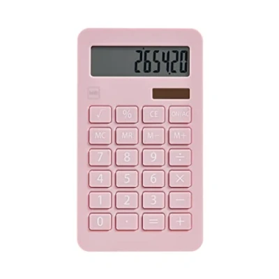 Afbeelding van Miquelrius Rekenmachine op zonne energie, 10 cijfers, grote toetsen, lcd display, kleur roze