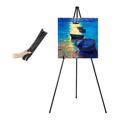 Afbeelding van Schildersezel, draagbare statief, zwarte vloer staande Poster Easel. Zwart