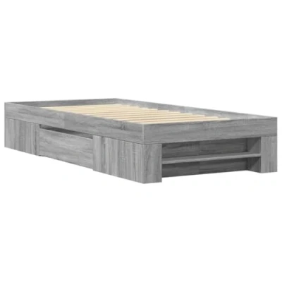 Afbeelding van vidaXL Bedframe bewerkt hout grijs sonoma eikenkleurig 100x200 cm