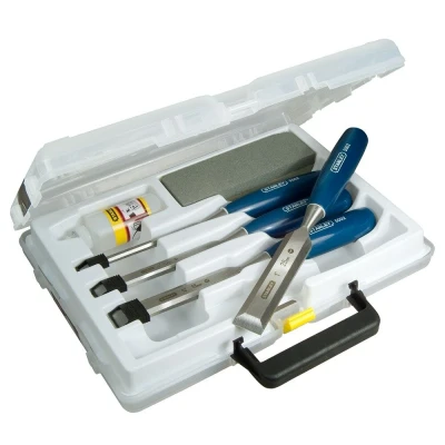 Afbeelding van Stanley Houtbeitelset 6 delig (6, 12, 18, 25 mm + olie &amp; slijpsteen) 0 16 130