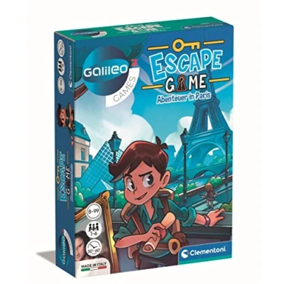 Afbeelding van Clementoni Escape Game 59268 avontuur in Parijs spannend gezelschapsspel om te spelen en puzzels familiespel met kaarten accessoires vanaf 8 jaar