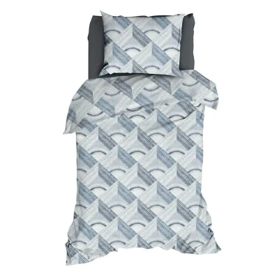 Afbeelding van Romanette Pantheon Dekbedovertrek Eenpersoons 140x200/220 cm Blauw/Grijs
