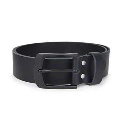 Afbeelding van Frentree 100% echt lederen riem, gemaakt in Duitsland, zwarte gesp, breedte 38 mm, herenriem zwart, zwart.