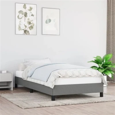 Image de vidaXL Cadre de lit Gris foncé 100 x 200 cm Tissu