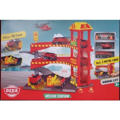Afbeelding van Dickie Toys Brandweerstation Garage Rood