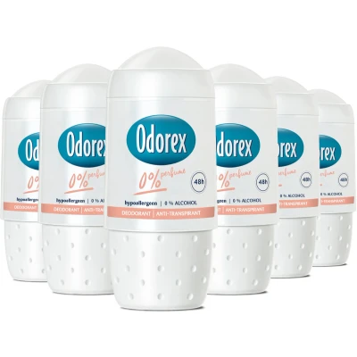 Afbeelding van 6x Odorex Deodorant Roller 0% 50 ml