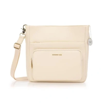 Afbeelding van MANDARINA DUCK Leren Schoudertas Mellow Leather Crossover Bag Almond Crème